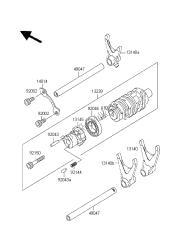 tambour de changement de vitesse et fourchette de changement de vitesse