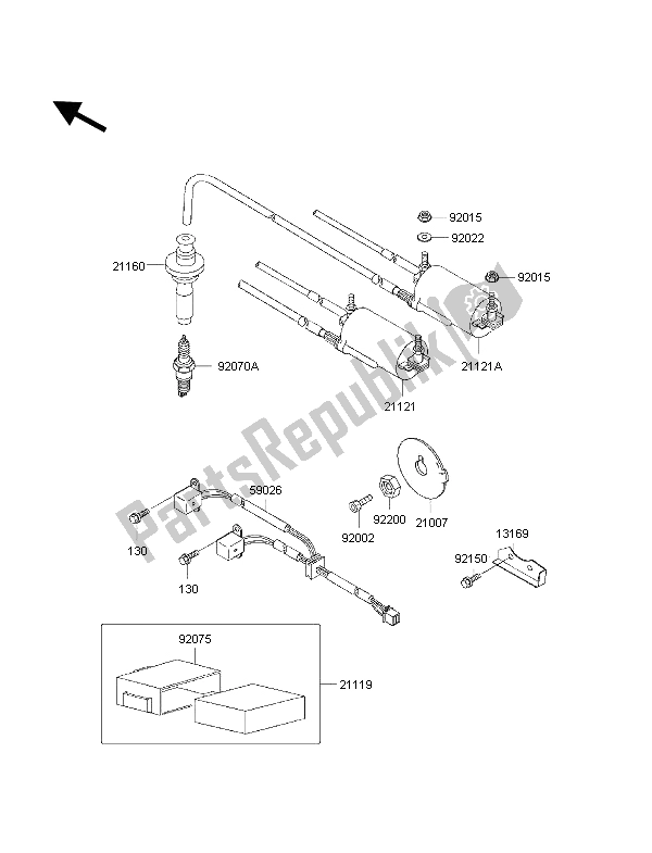 All parts for the Ignition System of the Kawasaki 1000 GTR 1997