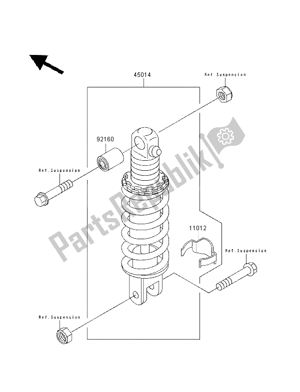 All parts for the Shock Absorber of the Kawasaki ZZR 1100 1995