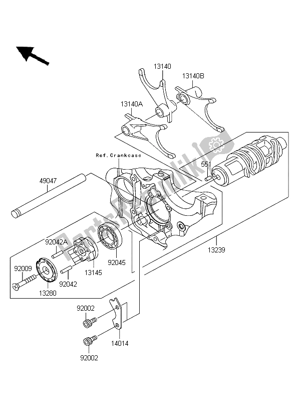 Toutes les pièces pour le Tambour De Changement De Vitesse Et Fourchette De Changement De Vitesse du Kawasaki ZRX 1200R 2004