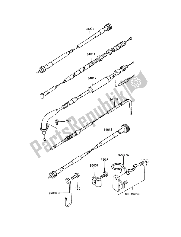 Todas las partes para Cables de Kawasaki KMX 125 1987