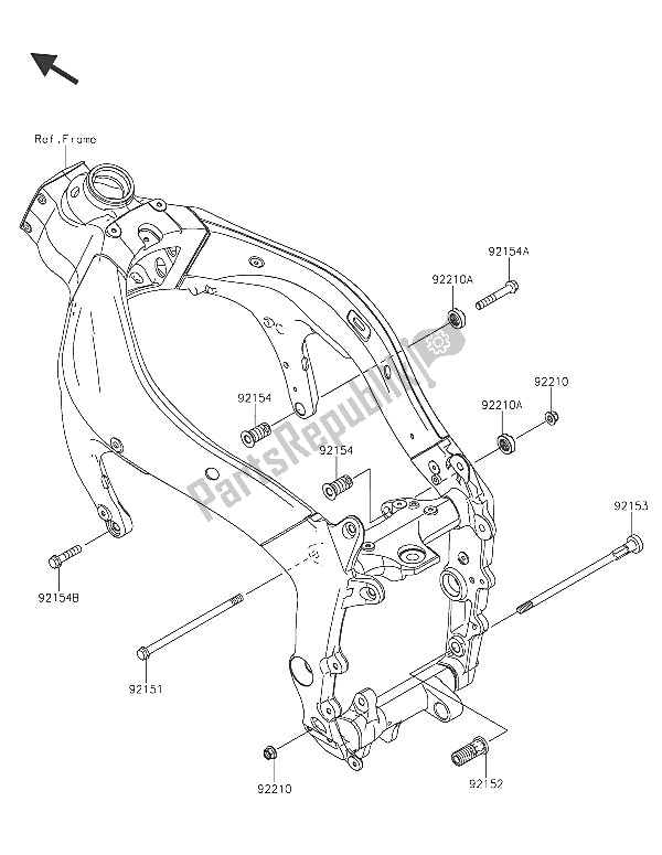 All parts for the Engine Mount of the Kawasaki Ninja ZX 6R ABS 600 2016