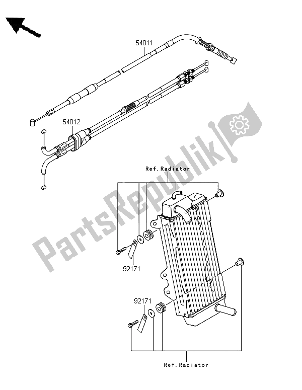 All parts for the Cables of the Kawasaki KX 450 2013