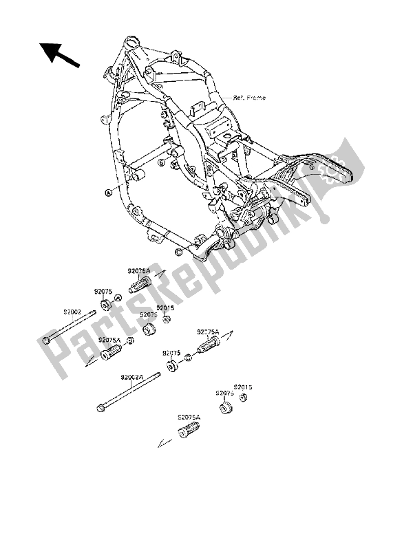 Todas as partes de Encaixe De Quadro do Kawasaki VN 1500 SE 1990