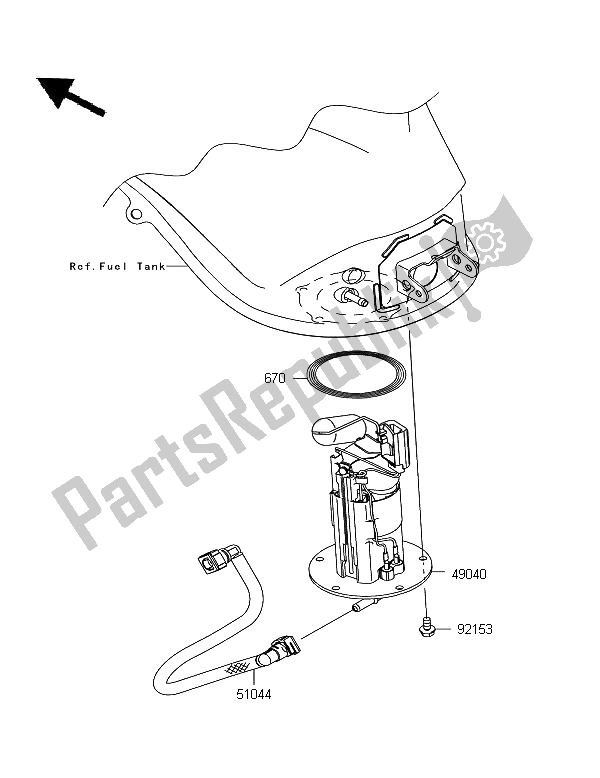 All parts for the Fuel Pump of the Kawasaki Z 1000 SX ABS 2012