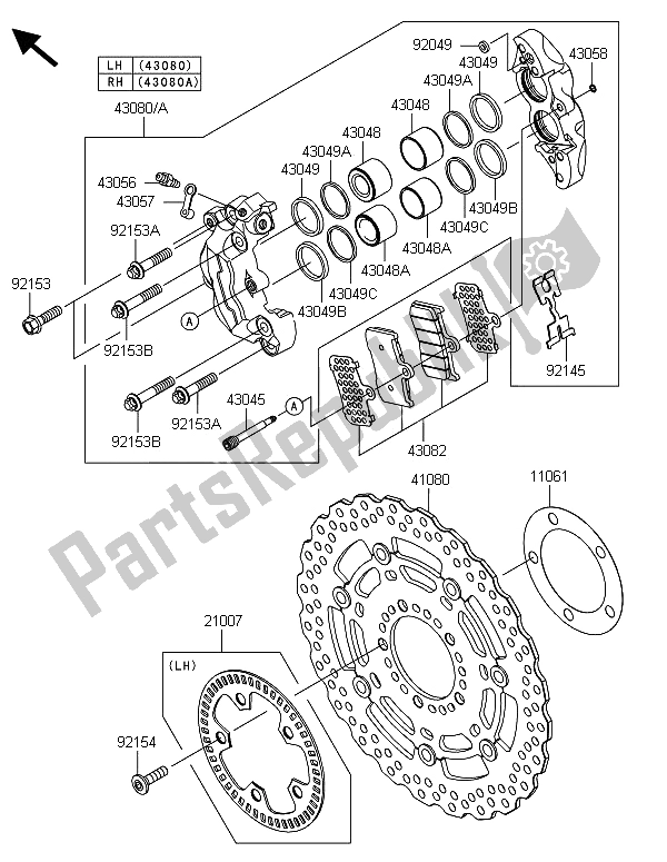 Todas las partes para Freno Frontal de Kawasaki Z 800 ABS BDS 2013