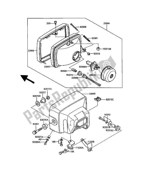 Todas las partes para Faro (s) de Kawasaki GT 550 1989