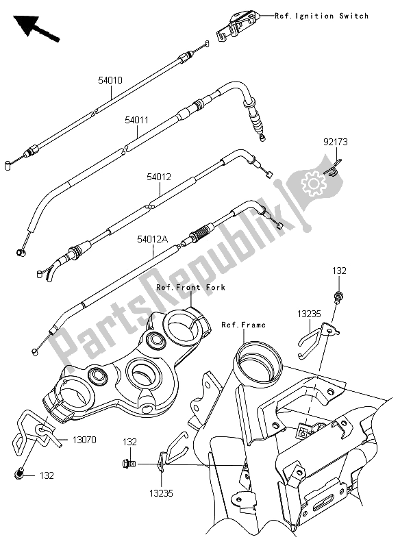 All parts for the Cables of the Kawasaki ER 6F 650 2012