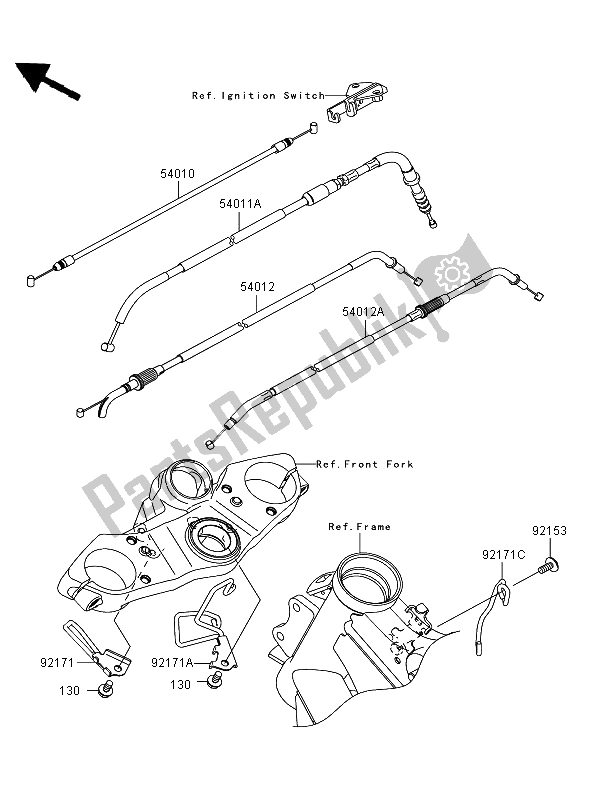 All parts for the Cables of the Kawasaki Versys 650 2008