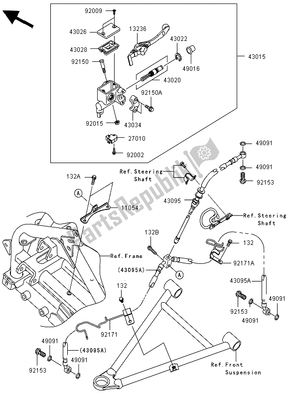 Todas las partes para Cilindro Maestro Delantero de Kawasaki KFX 450R 2012