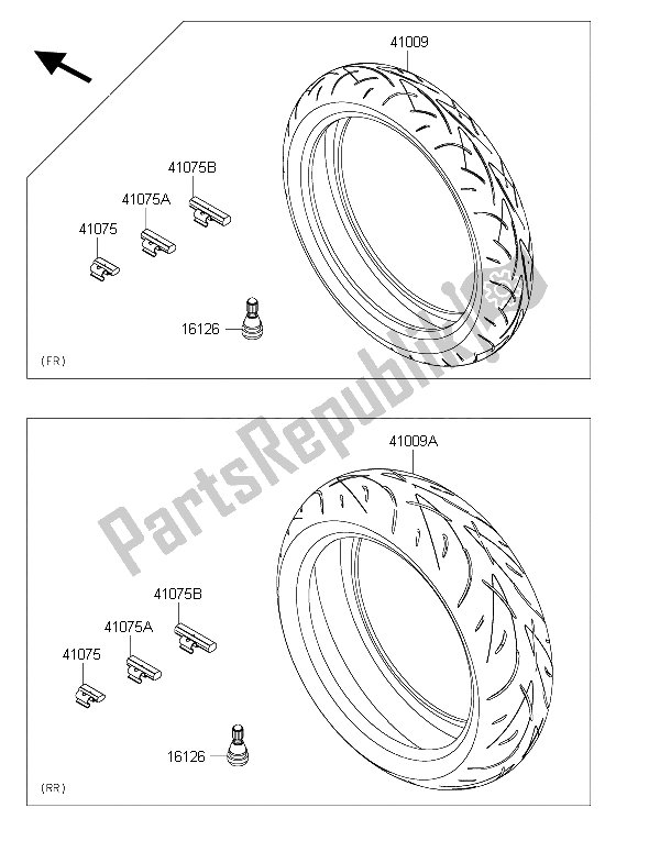 All parts for the Tires of the Kawasaki Z 800 ABS 2015