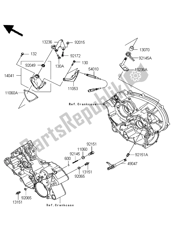 Tutte le parti per il Meccanismo Di Cambio Marcia del Kawasaki KFX 700 KSV 700B6F 2006