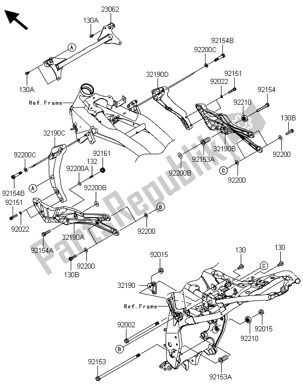 Tutte le parti per il Supporto Del Motore del Kawasaki Z 800 ABS DDS 2013