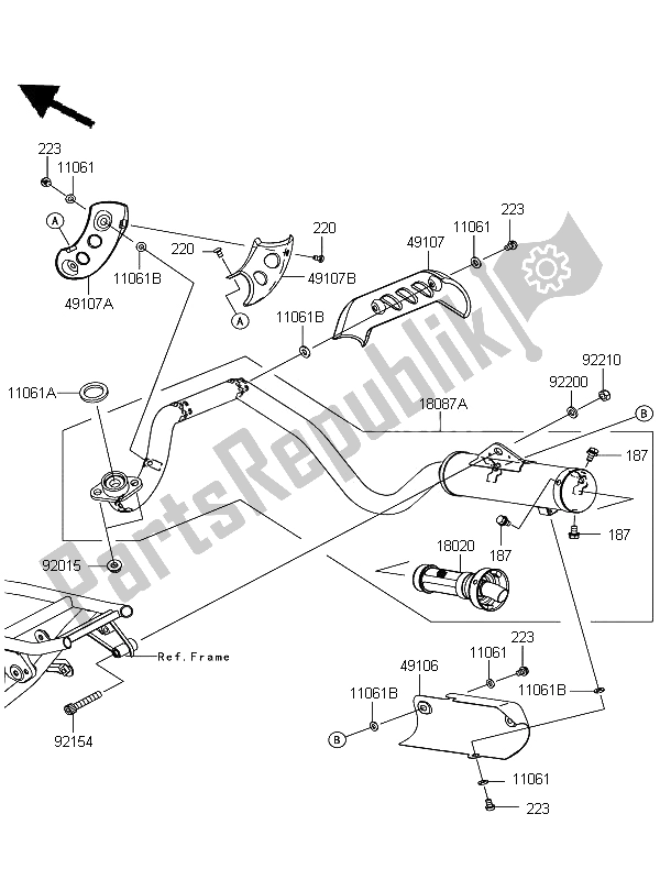 Alle onderdelen voor de Geluiddemper van de Kawasaki KLX 110 2013