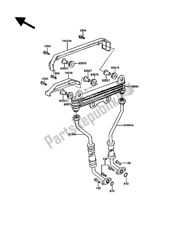 Tutte le parti per il Radiatore Dell'olio del Kawasaki GPZ 550 1987