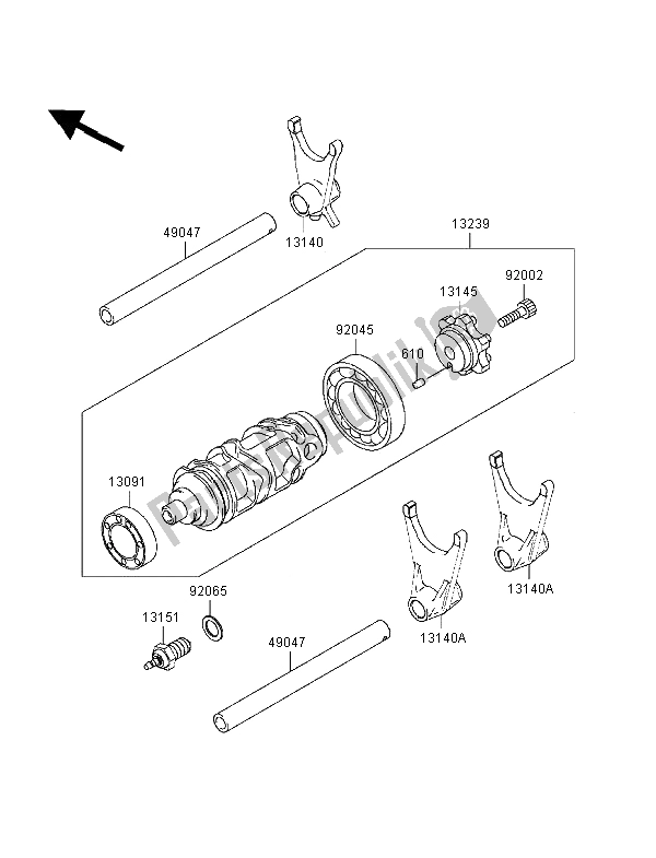 Todas las partes para Cambio De Marcha Tambor Y Cambio Tenedor de Kawasaki Ninja ZX 6R 600 1998