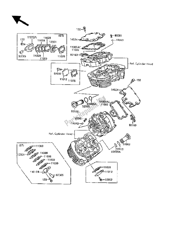 Tutte le parti per il Coperchio Della Testata del Kawasaki VN 15 SE 1500 1991