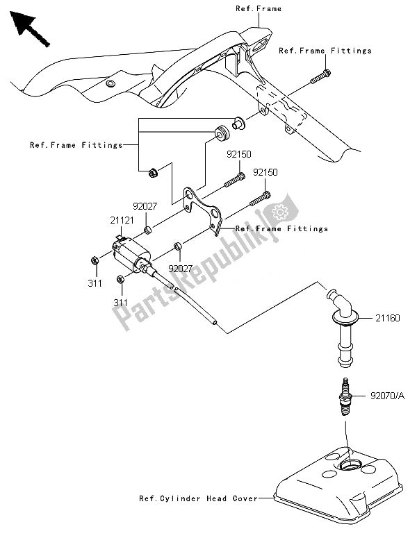 All parts for the Ignition System of the Kawasaki KFX 450R 2014
