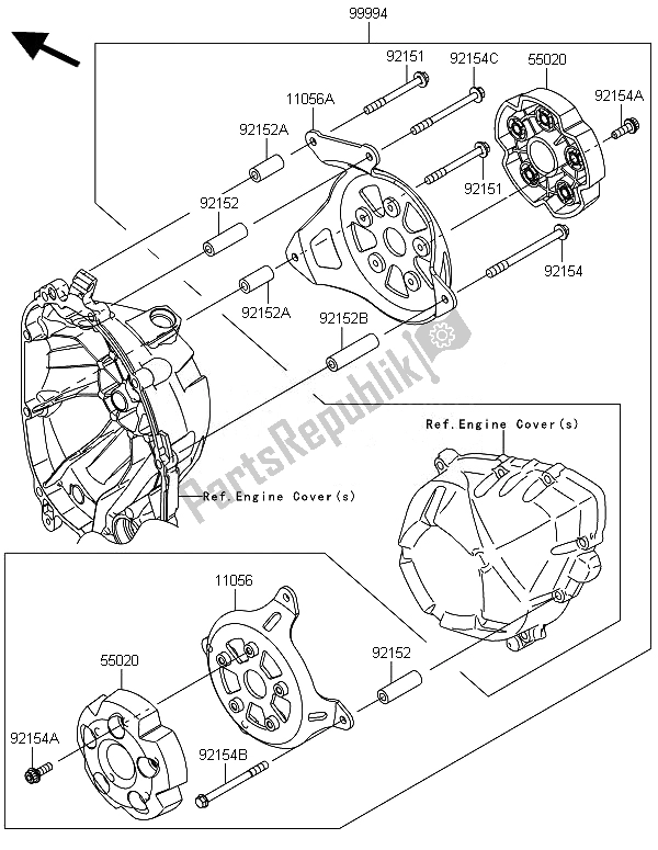 Todas las partes para Accesorio (protector Del Motor) de Kawasaki Z 800 ABS BEF 2014