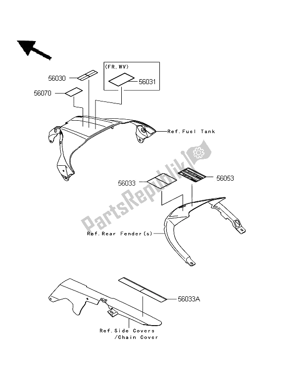 All parts for the Labels of the Kawasaki Ninja ZX 10R ABS 1000 2012
