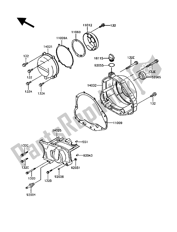 Tutte le parti per il Coperchio (i) Del Motore del Kawasaki GT 750 1992