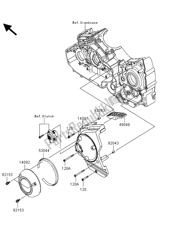 Toutes les pièces pour le Couvercle De Chaîne du Kawasaki VN 1700 Voyager Custom ABS 2013