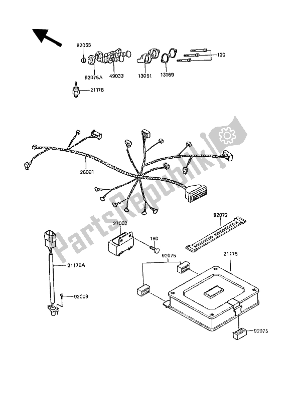 All parts for the Fuel Injection of the Kawasaki Z 1300 1989