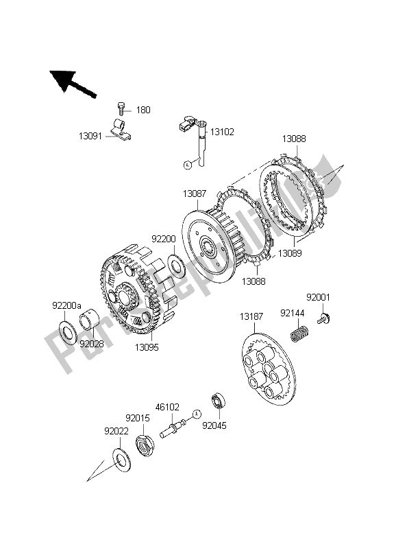 All parts for the Clutch of the Kawasaki KLX 650R 1995