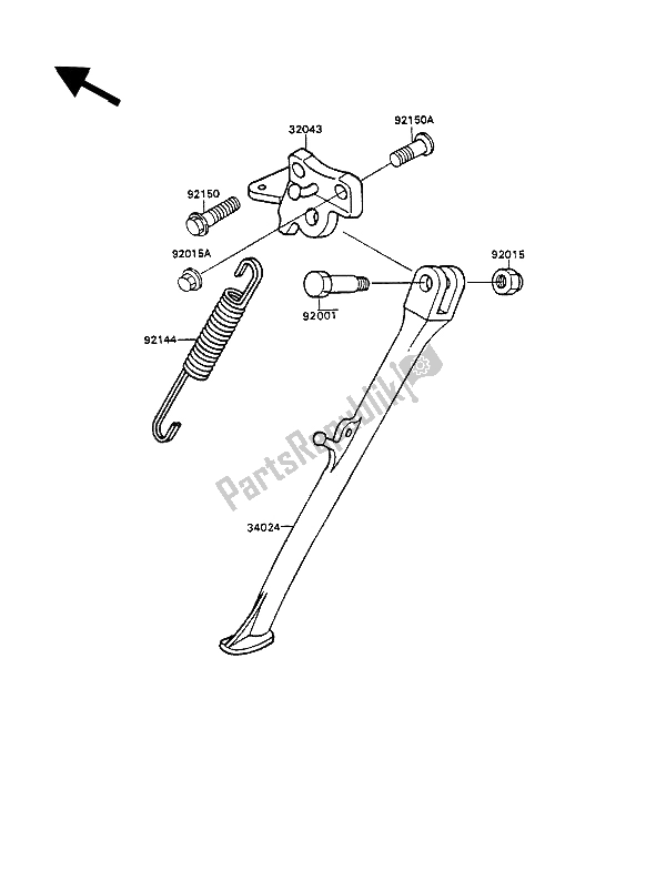 All parts for the Stand(s) of the Kawasaki ZXR 750 1990