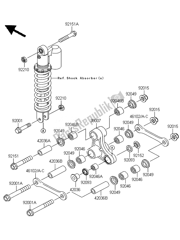 All parts for the Suspension of the Kawasaki KX 65 2010