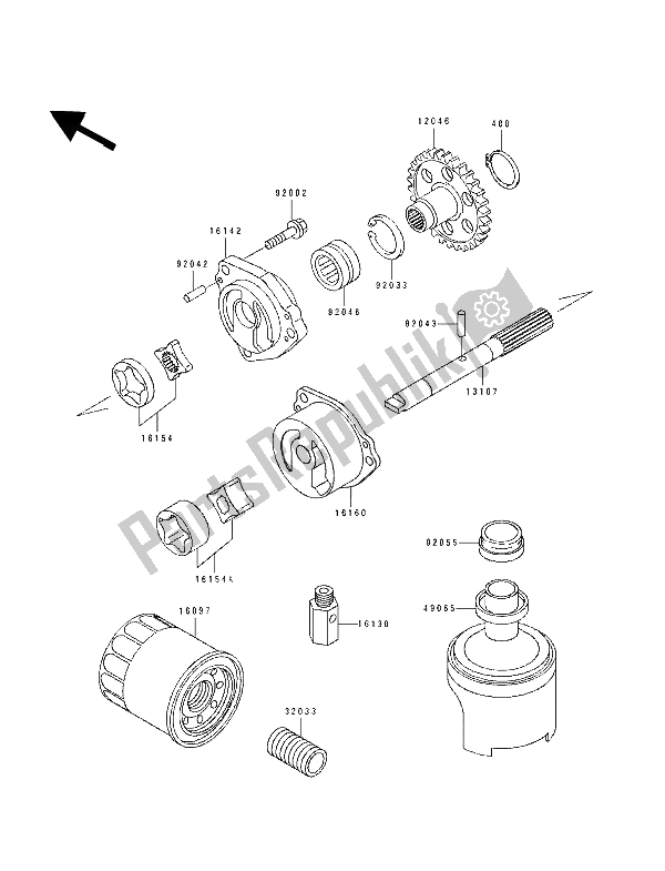 Todas as partes de Bomba De óleo do Kawasaki ZXR 750 1993