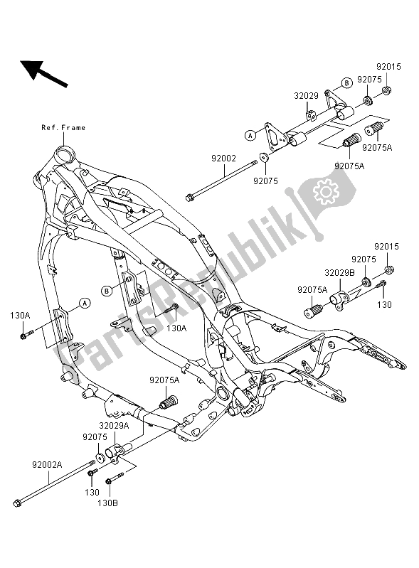 All parts for the Engine Mount of the Kawasaki VN 1500 Mean Streak 2003
