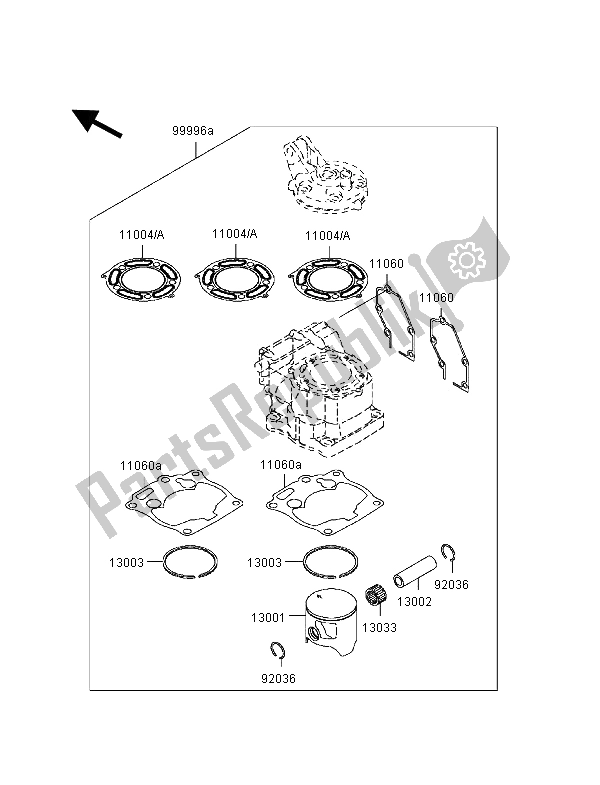 All parts for the Optional Parts of the Kawasaki KX 125 2000