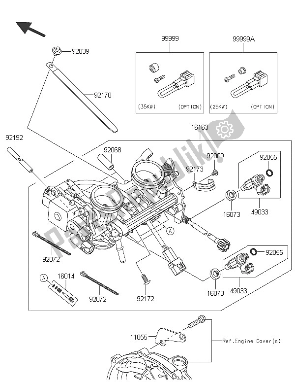 Todas las partes para Acelerador de Kawasaki ER 6F ABS 650 2016