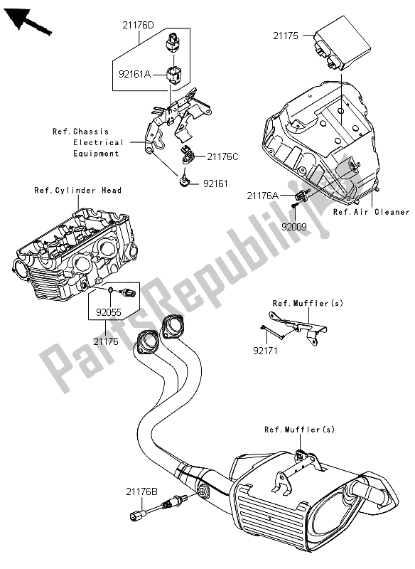 Tutte le parti per il Iniezione Di Carburante del Kawasaki ER 6N ABS 650 2012