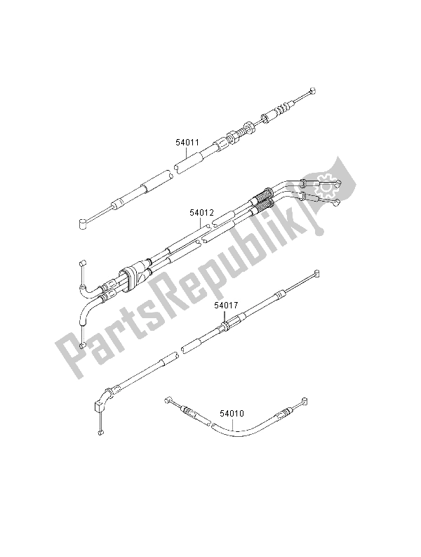 All parts for the Cables of the Kawasaki Ninja ZX 12R 1200 2000