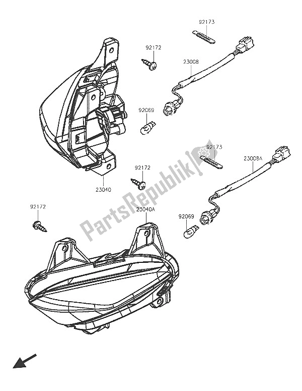 All parts for the Turn Signals of the Kawasaki J 125 ABS 2016