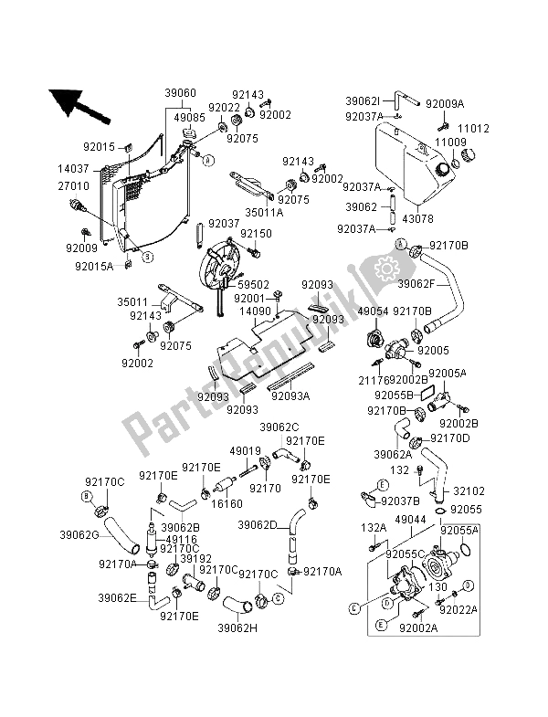 Tutte le parti per il Termosifone del Kawasaki ZXR 400 1995