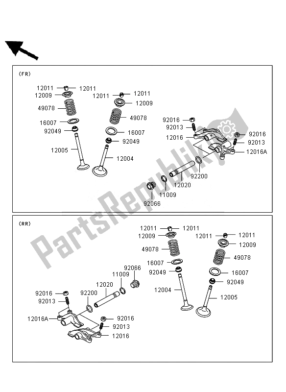 Tutte le parti per il Valvola (s) del Kawasaki KVF 650 4X4 2007