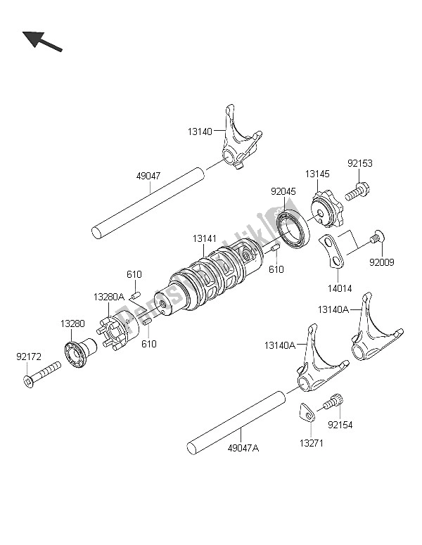 Todas las partes para Tambor De Cambio De Marcha Y Horquilla (s) De Cambio de Kawasaki ER 6F ABS 650 2016