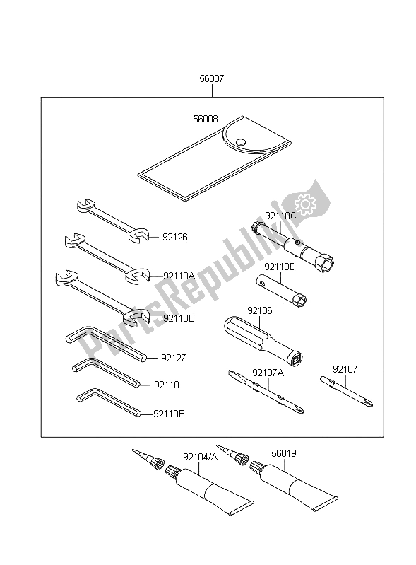 Tutte le parti per il Strumenti Proprietari del Kawasaki 1400 GTR 2008