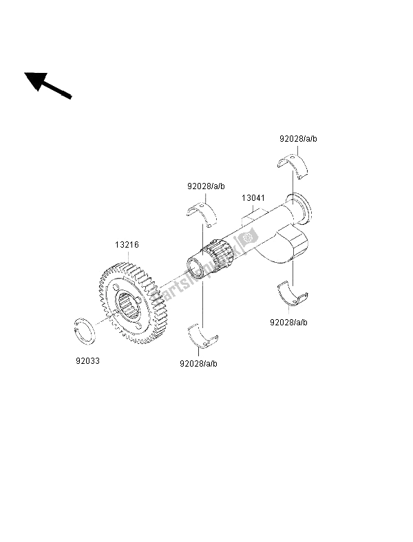 All parts for the Balancer of the Kawasaki W 650 2002