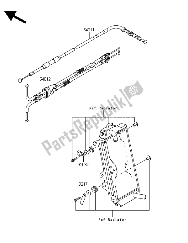 All parts for the Cables of the Kawasaki KX 450F 2010