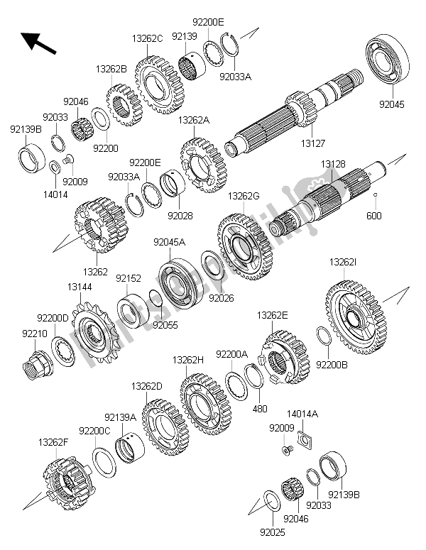 Toutes les pièces pour le Transmission du Kawasaki ER 6N ABS 650 2015