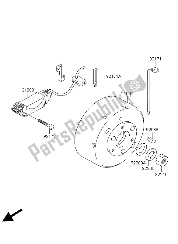 All parts for the Generator of the Kawasaki KFX 50 2003