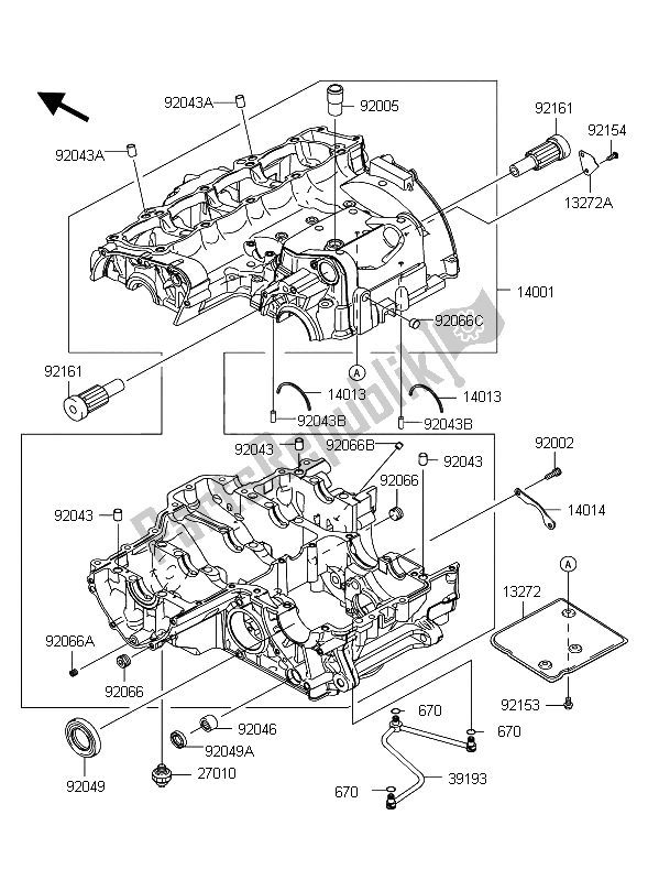 Tutte le parti per il Carter del Kawasaki Z 1000 2012