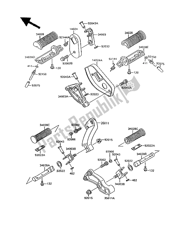 Todas las partes para Reposapiés de Kawasaki VN 15 1500 1994