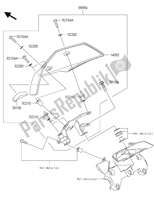 Tutte le parti per il Accessorio (copertura Del Contatore) del Kawasaki Z 1000 2015