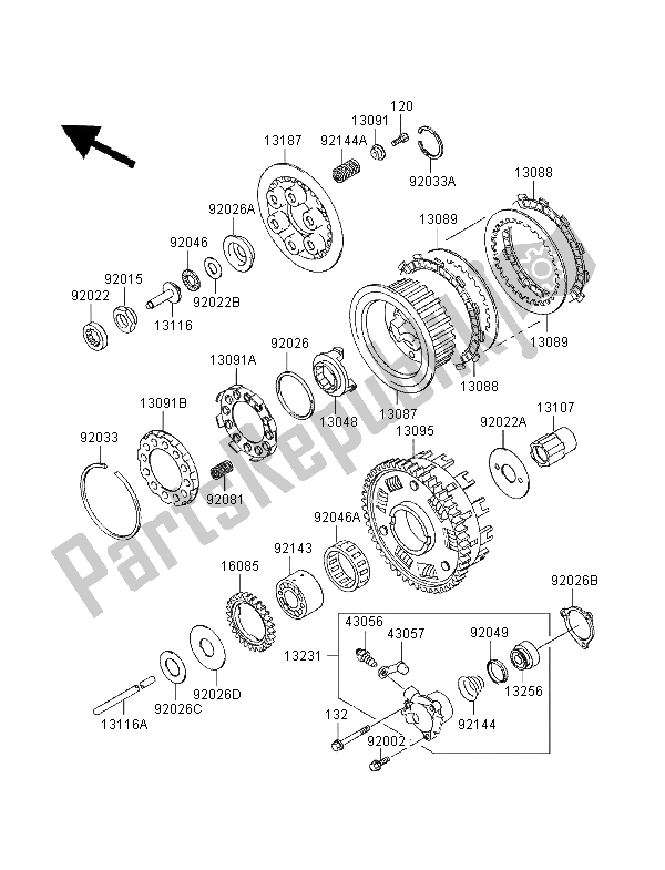 Tutte le parti per il Frizione del Kawasaki GPZ 1100 1998