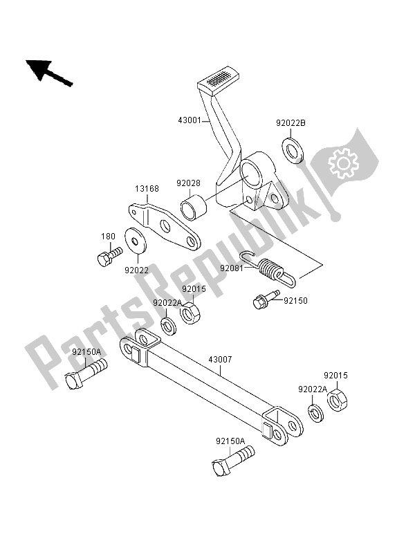 Toutes les pièces pour le Pédale De Frein du Kawasaki Zephyr 550 1996
